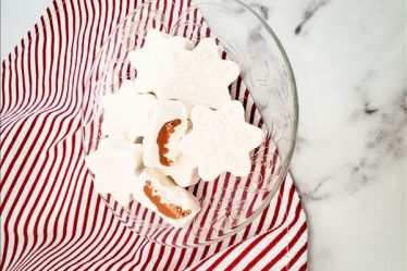 White Chocolate Caramel Filled Snowflake Candies