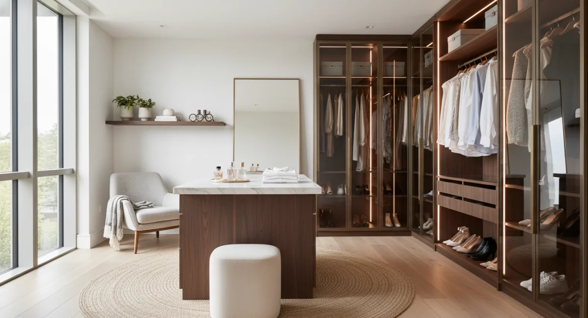Designing a Sleek Dressing Room with Modern Storage and Lighting Ideas