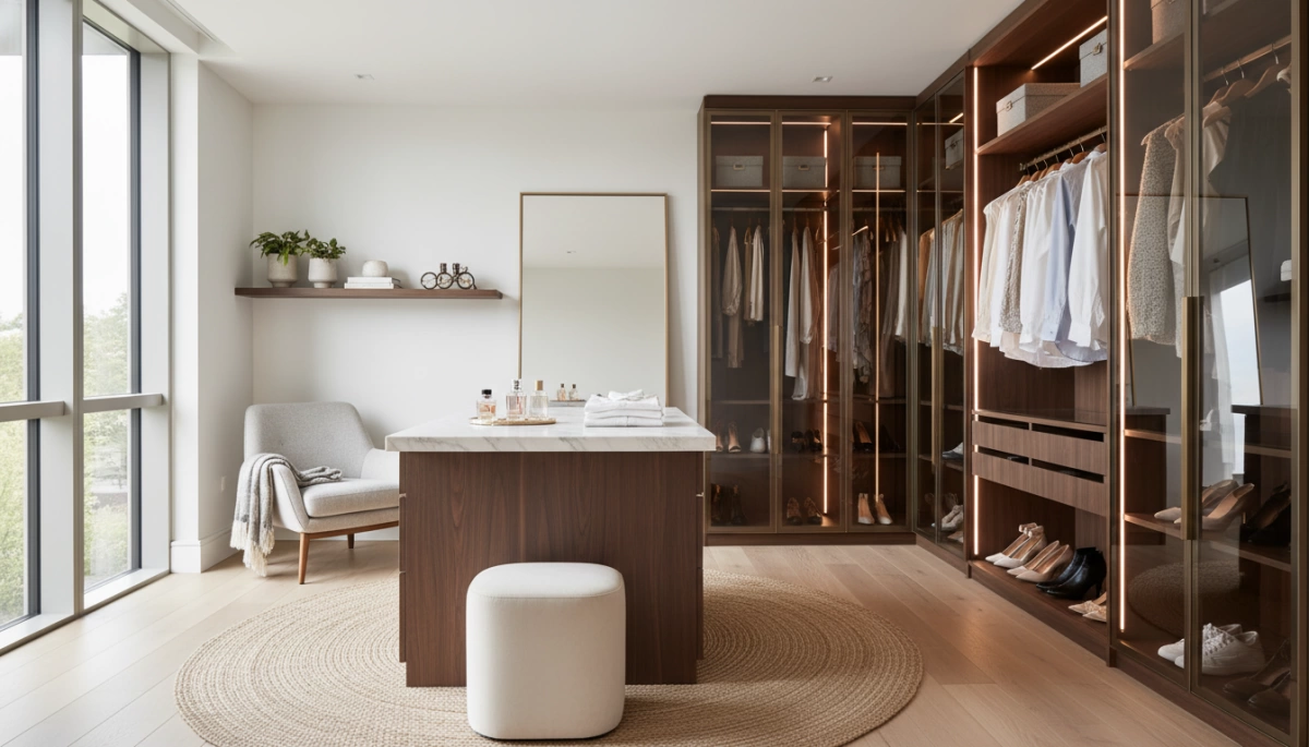 Designing a Sleek Dressing Room with Modern Storage and Lighting Ideas
